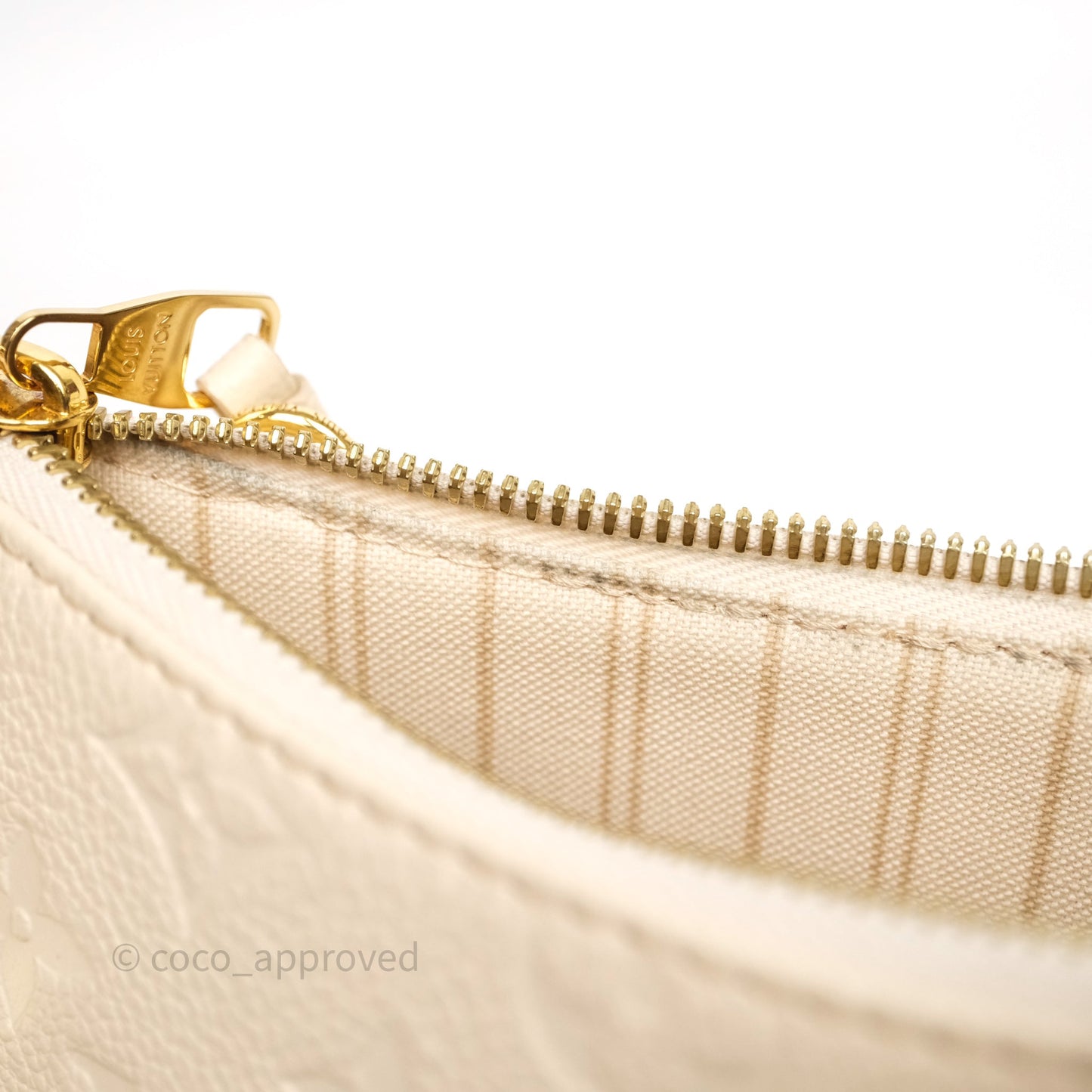 Louis Vuitton Easy Pouch On Strap Crème Monogram Empreinte Leather