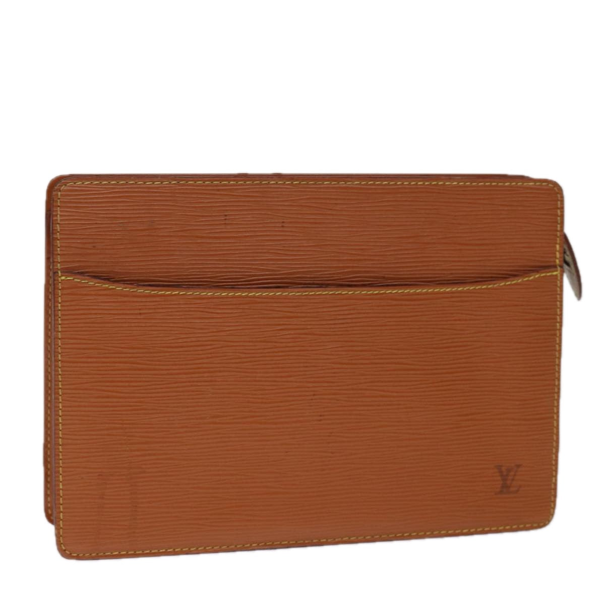 LOUIS VUITTON Epi Pochette Homme Bag Brown Zipang gold M52528 LV 74311
