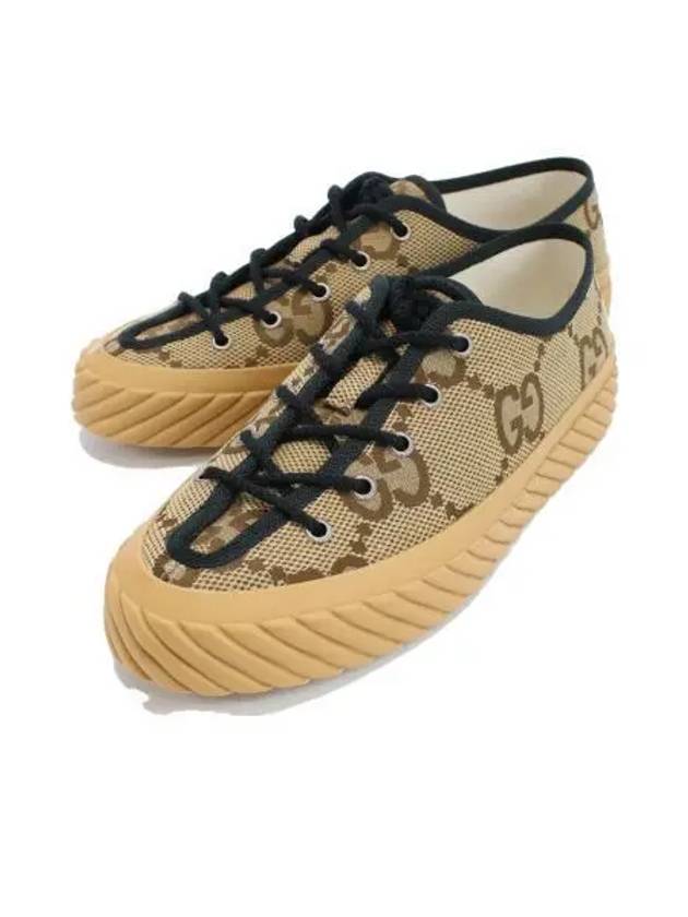 Luxury Gucci Trending 2025 Maxi GG Embroidered Canvas Low Top Sneakers Brown