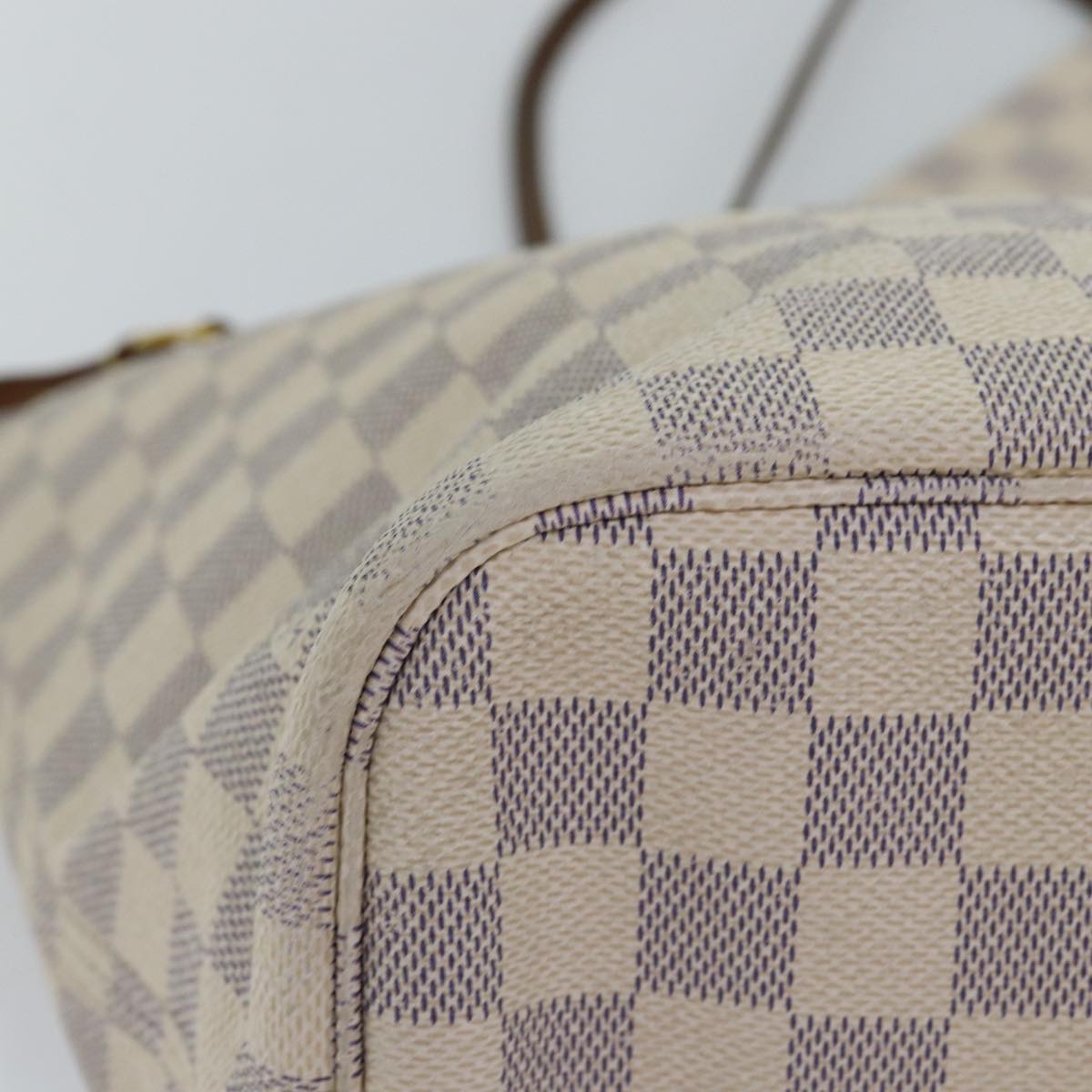 LOUIS VUITTON Damier Azur Neverfull MM Tote Bag N41605 LV 74335