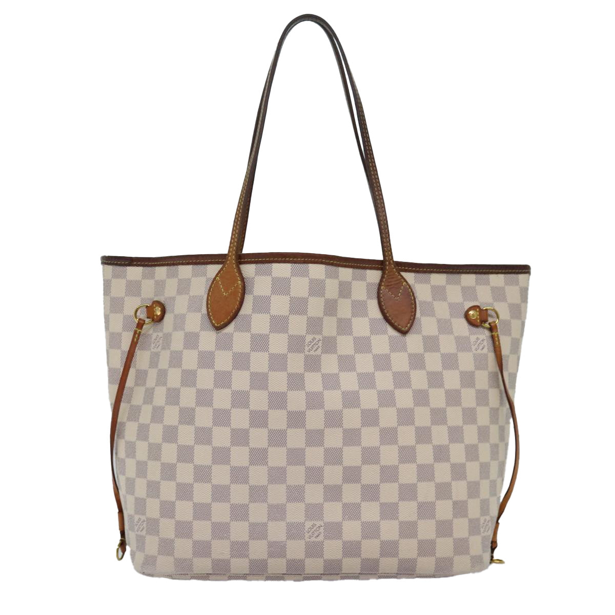 LOUIS VUITTON Damier Azur Neverfull MM Tote Bag N41605 LV 74335