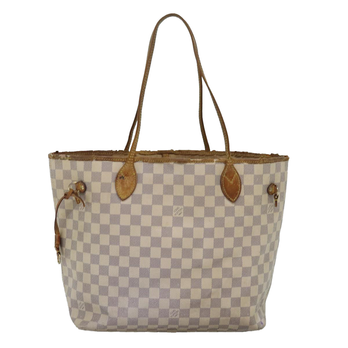 LOUIS VUITTON Damier Azur Neverfull MM Tote Bag N41605 LV 74336