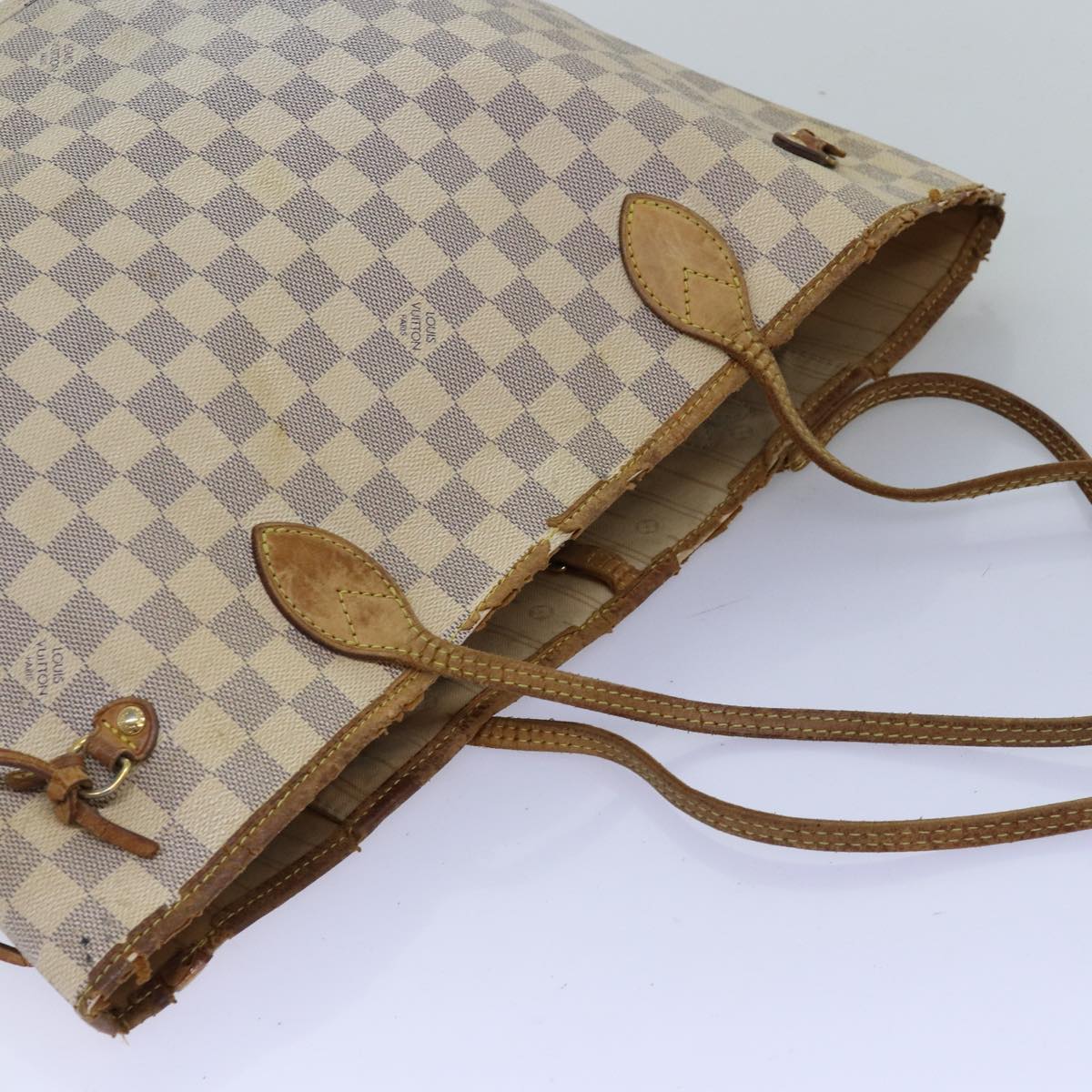 LOUIS VUITTON Damier Azur Neverfull MM Tote Bag N41605 LV 74336