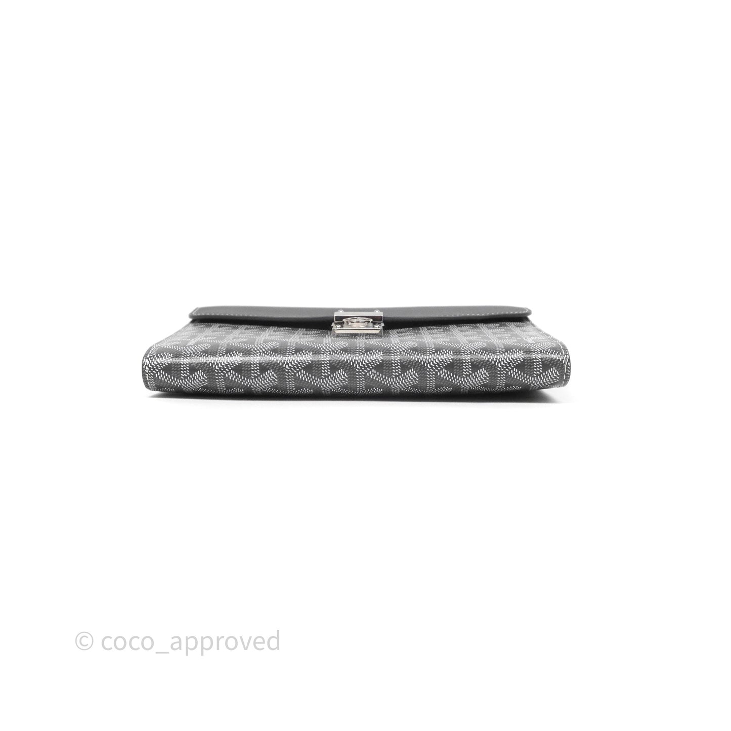 Goyard Chypre Wallet Pouch Chevroches Calfskin Grey