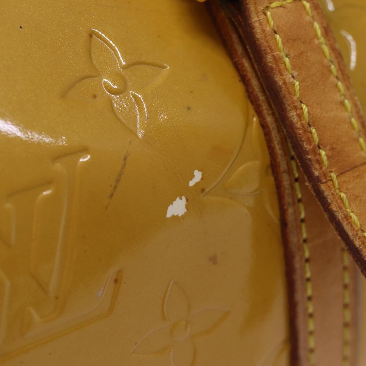 LOUIS VUITTON Monogram Vernis Bedford Hand Bag Beige M91006 LV 74366