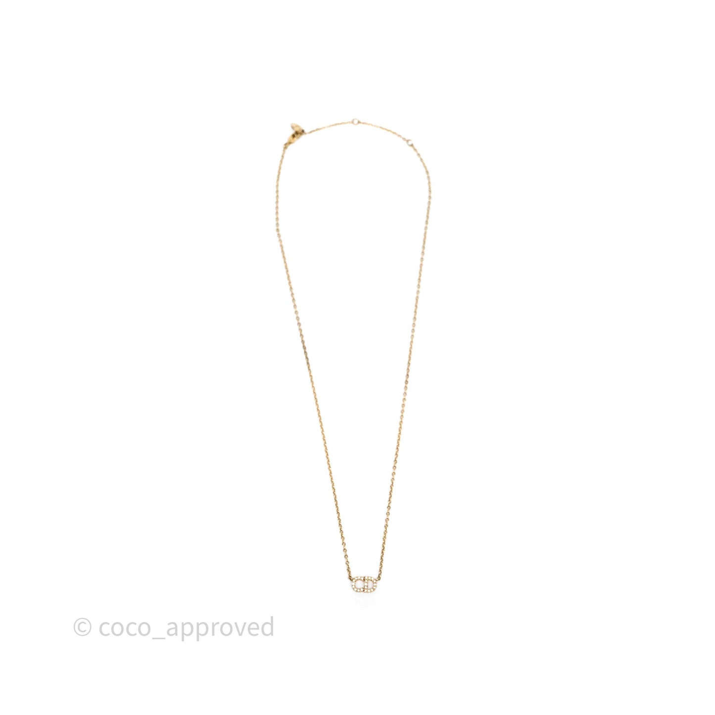 Christian Dior Petit CD Necklace Gold Tone