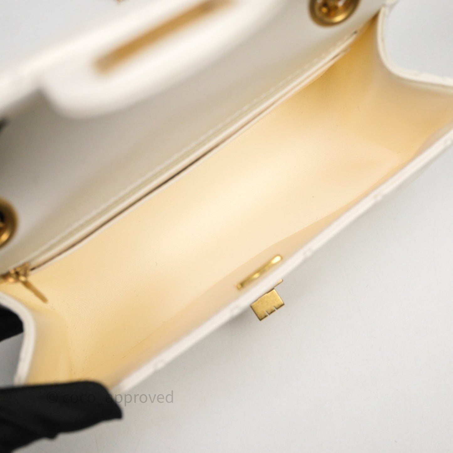 Chanel Mini Reissue 224 White Calfskin Aged Gold Hardware