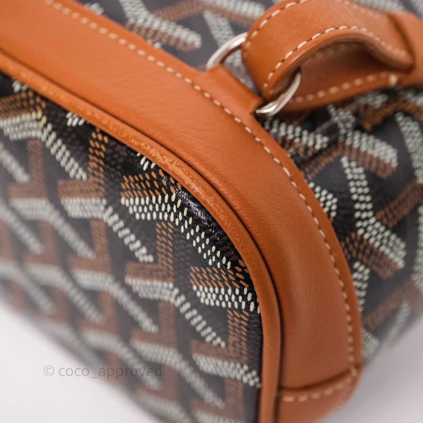 Goyard Mini Alpin Backpack Black/ Tan  Goyardine Calfskin