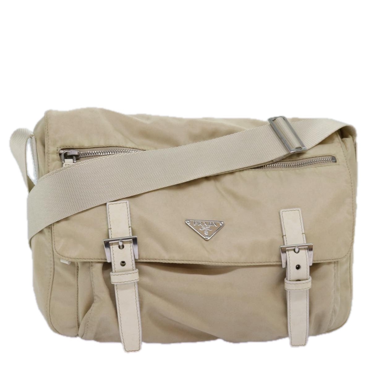 Luxury PradaShoulder Bag Nylon Beige 74401