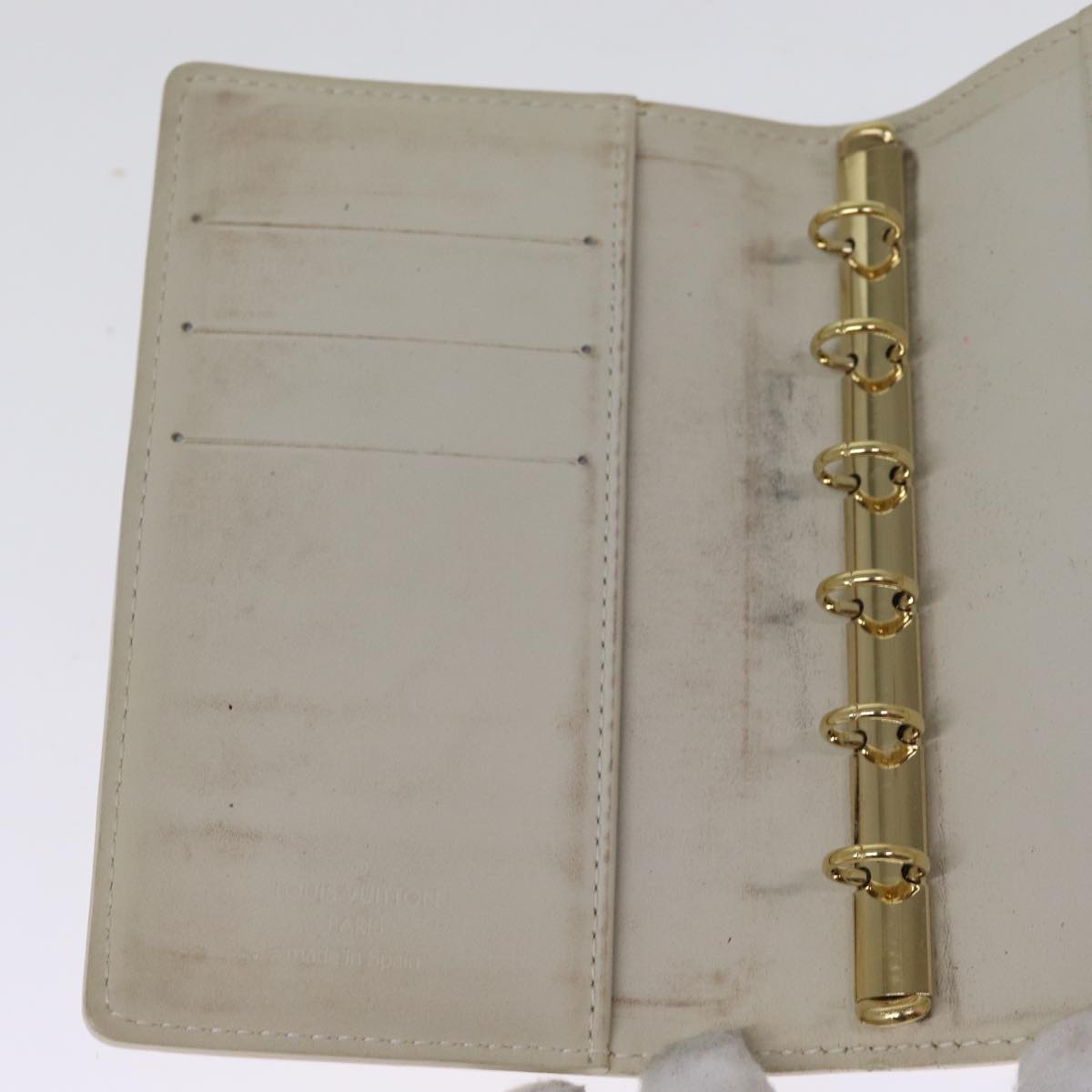 LOUIS VUITTON Vernis Agenda PM Day Planner Cover Perle R21010 LV 74414