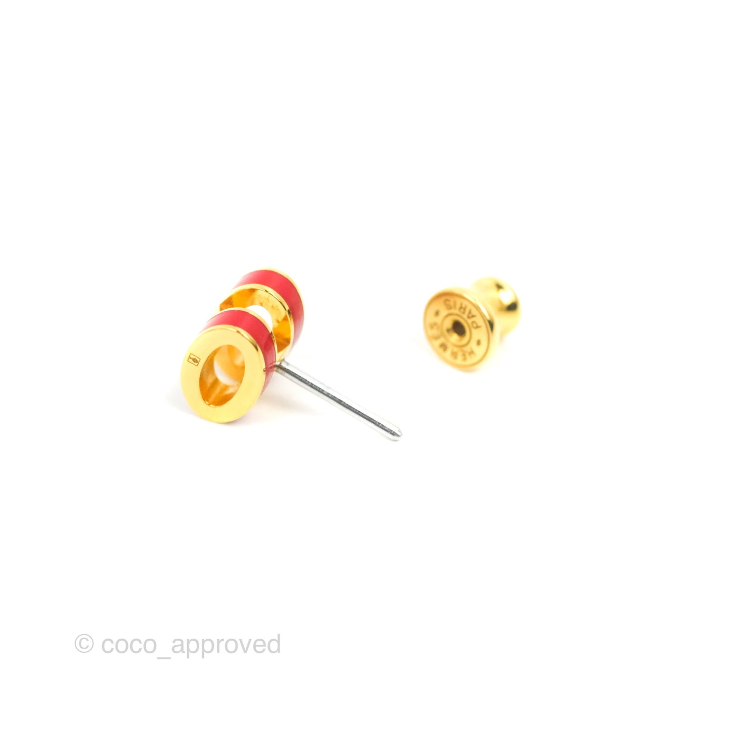 Hermès Mini Pop H Earrings Red Rouge Gold Hardware