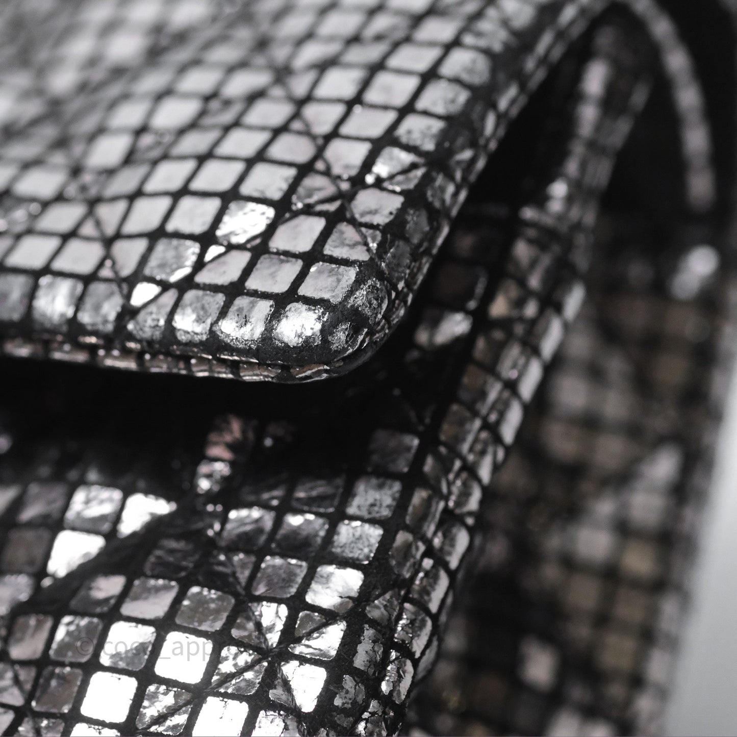 Chanel Mirror Reissue 2.55 Quilted Silver Suede Calfskin Gun Metal Hardware