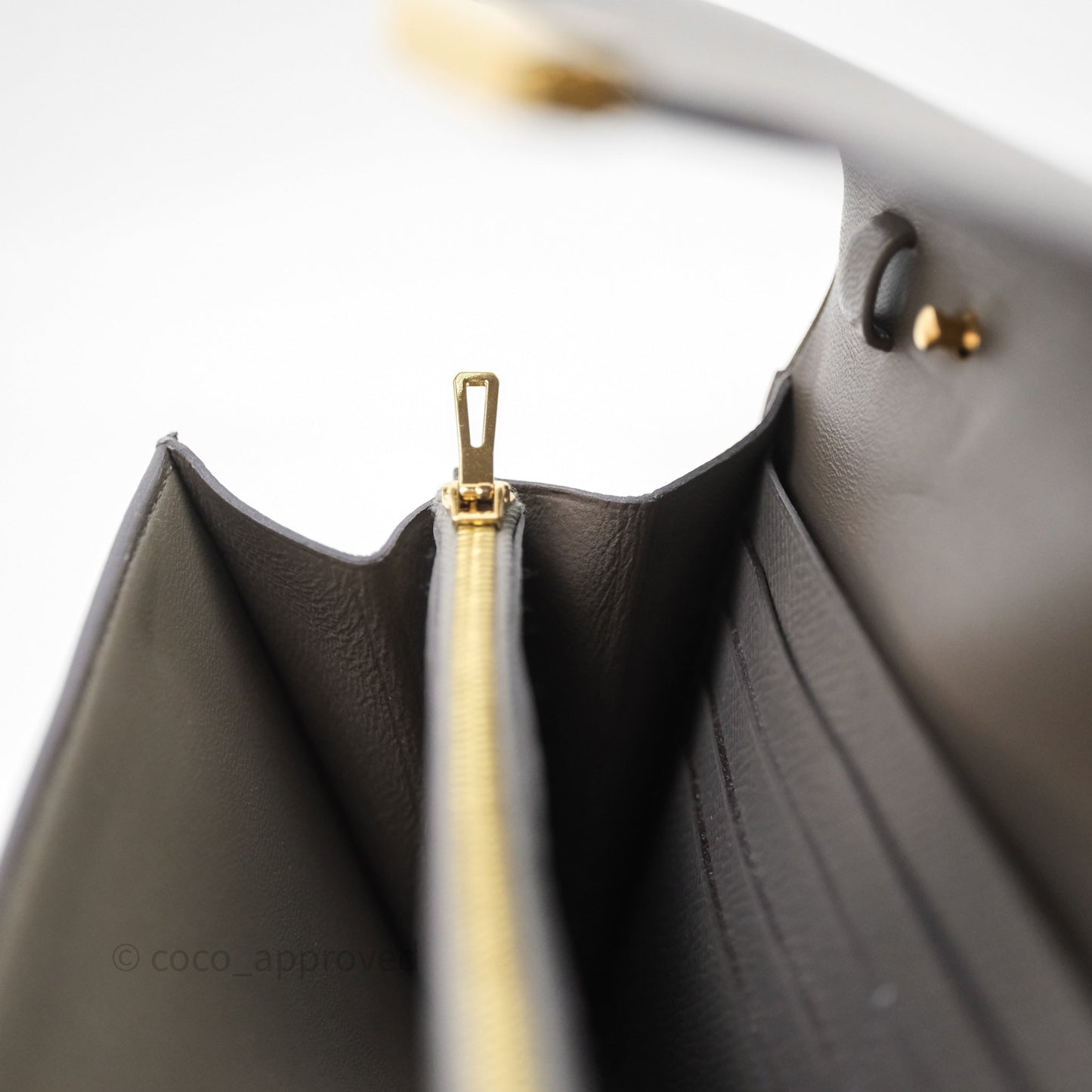 Hermès Constance Long To Go Wallet Gris Meyer 0L Epsom Gold Hardware