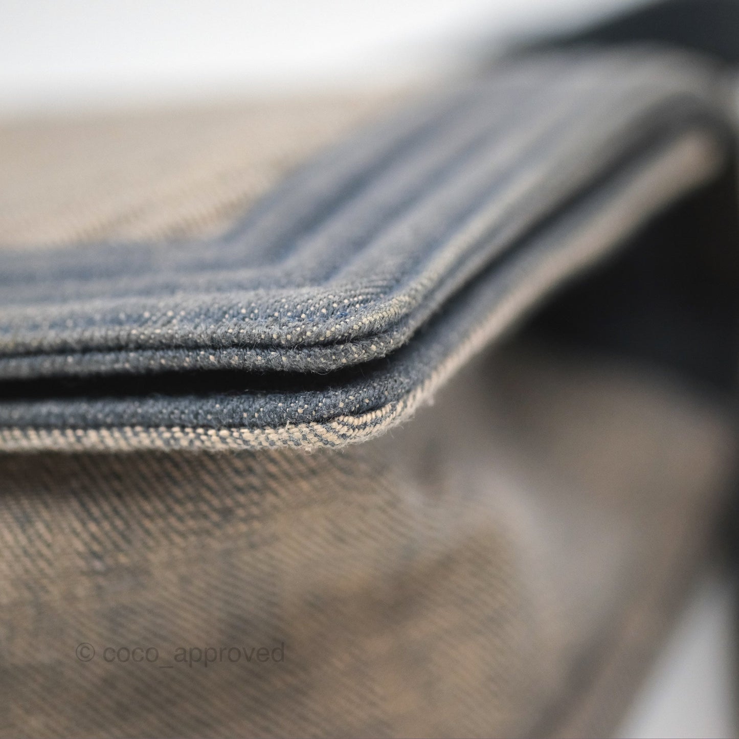 Chanel Medium Chevron Boy Washed Denim Ruthenium Hardware