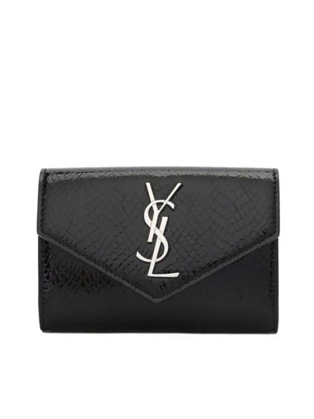 Luxury Saint Laurent Cassandre Envelope Half Wallet Black