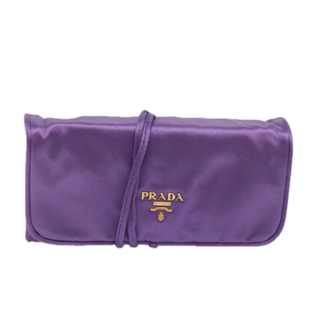 Luxury PradaJewelry Case Cosmetic Pouch Satin Purple 74450