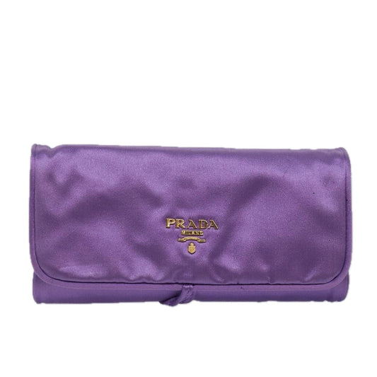 Luxury PradaJewelry Case Cosmetic Pouch Satin Purple 74450