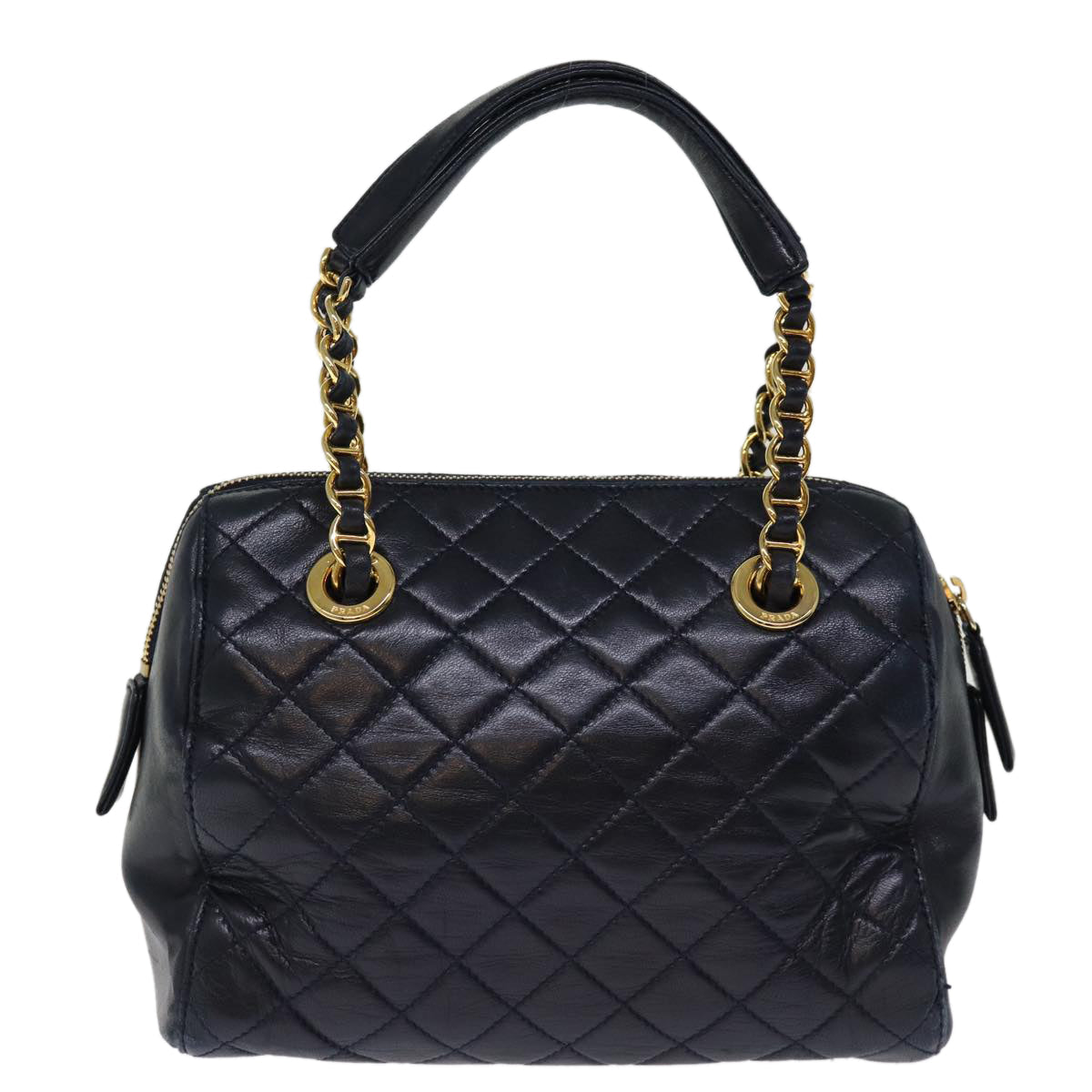 Luxury PradaHand Bag Leather Navy 74454