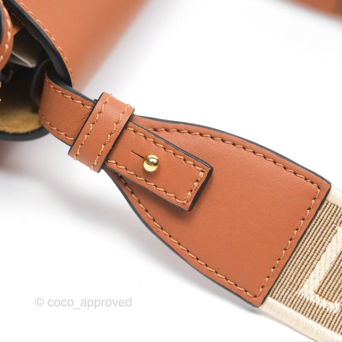 Loewe Mini Gate Dual Bag in Soft Calfskin & Jacquard Strap Tan