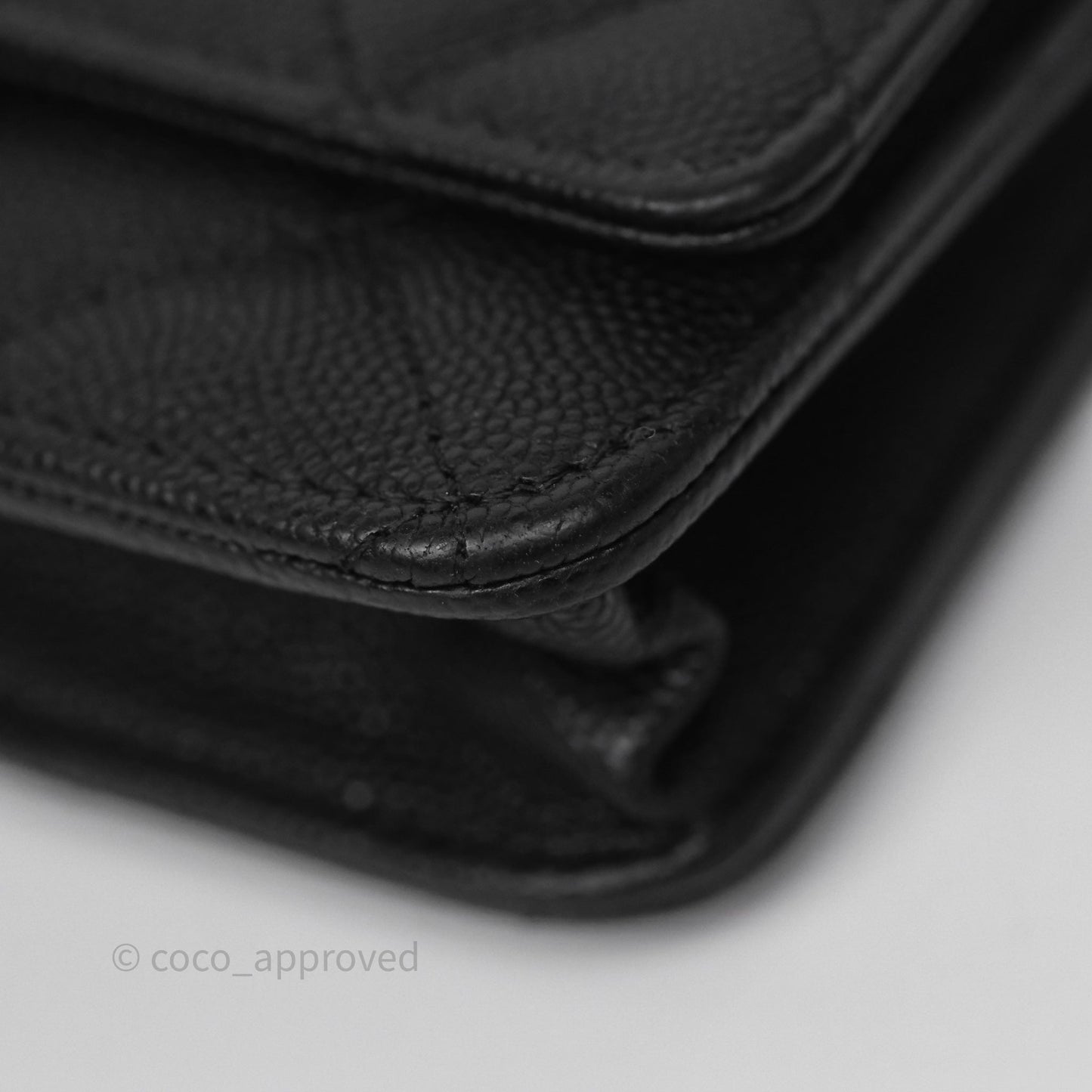 Chanel Wallet On Chain WOC Black Caviar Gold Hardware 23C