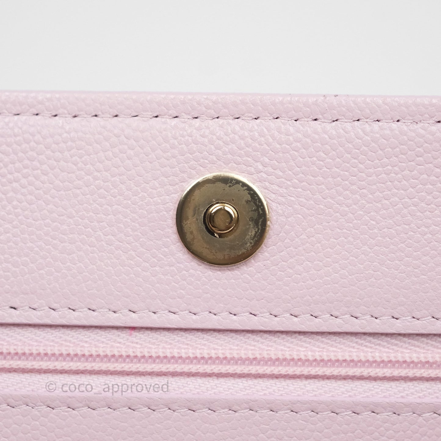 Chanel Classic Quilted Wallet On Chain WOC Pink Caviar Gold Hardware