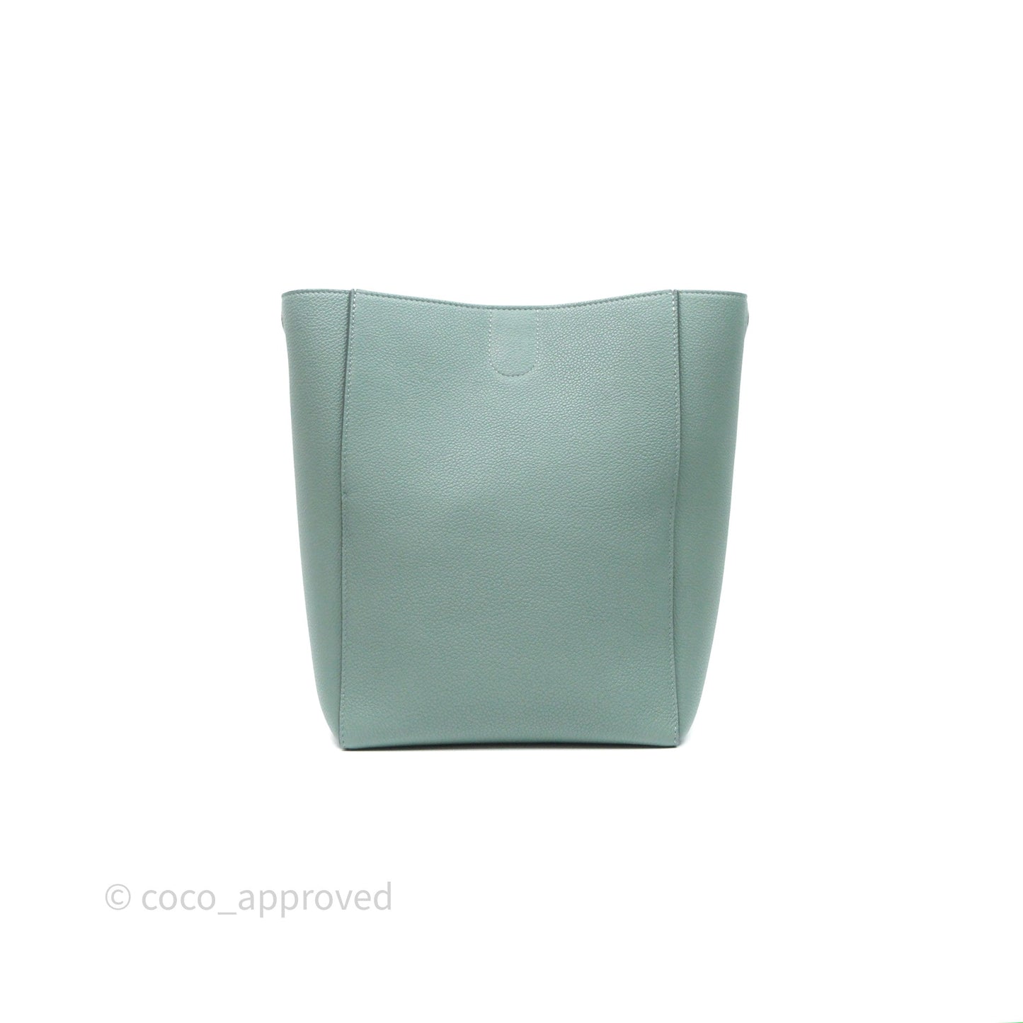 Celine Small Sangle Bucket Bag Light Green Celadon Grained Calfskin Silver Hardware