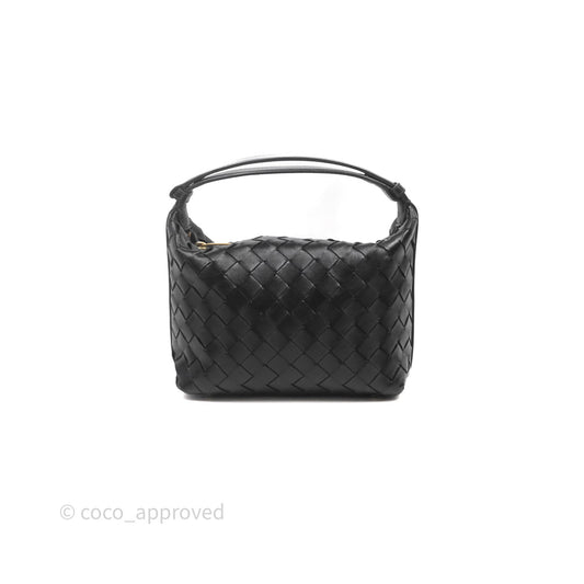 Bottega Veneta Mini Wallace Intrecciato Black Gold Hardware