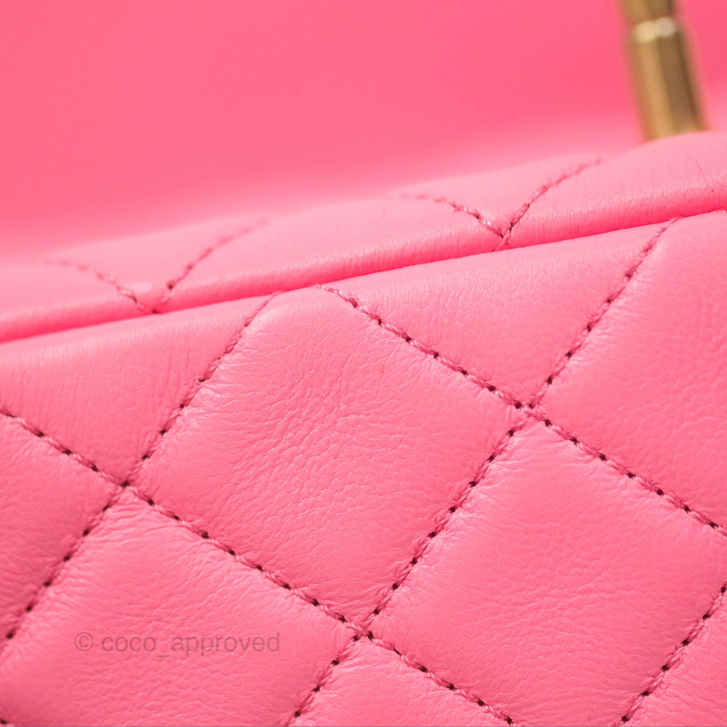 Chanel Mini Rectangular Pearl Crush Quilted Pink Lambskin Aged Gold Hardware