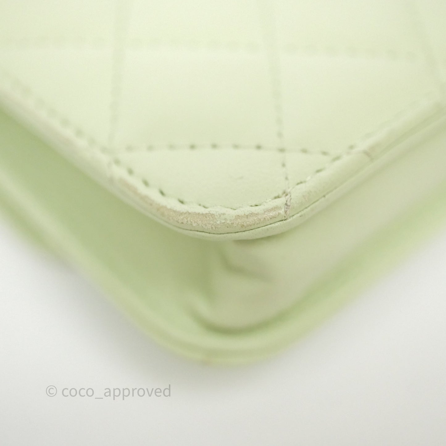 Chanel Pearl Crush Mini Clutch Belt Bag Green Lambskin Aged Gold Hardware
