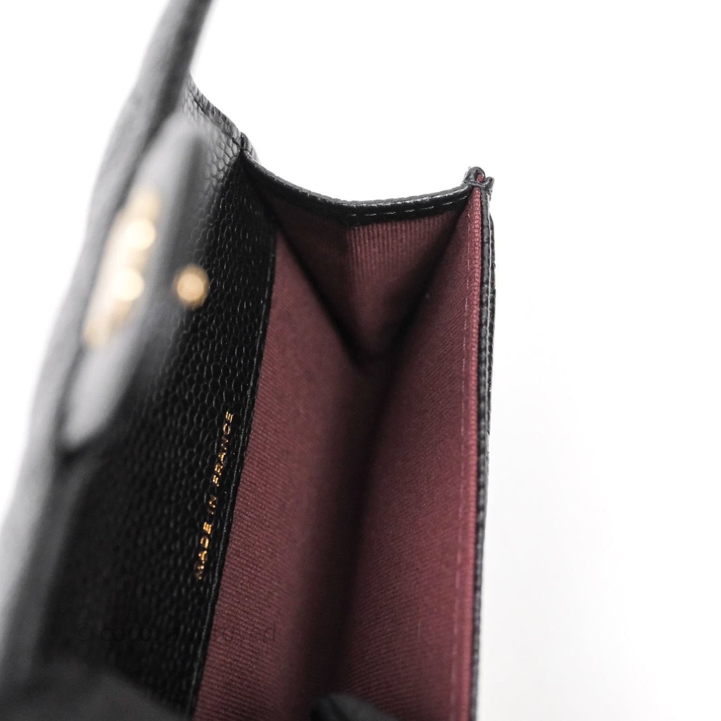 Chanel Quilted Flap Card Holder Caviar Black Gold Hardware