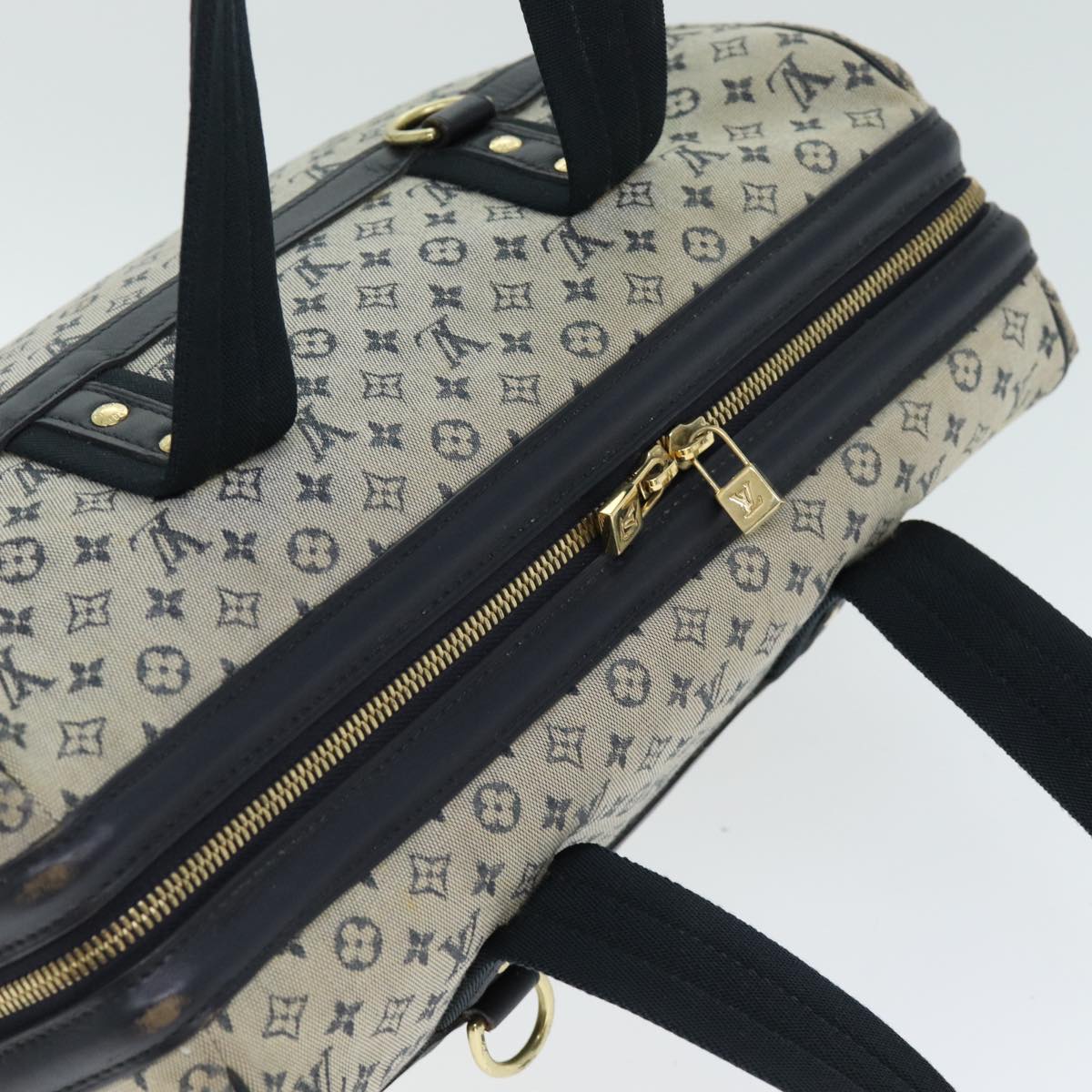 LOUIS VUITTON Monogram Mini Josephine GM Hand Bag Blue M92211 LV 74533