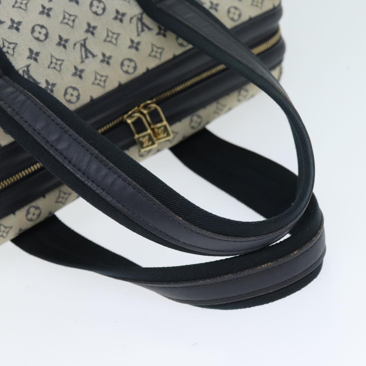 LOUIS VUITTON Monogram Mini Josephine GM Hand Bag Blue M92211 LV 74533