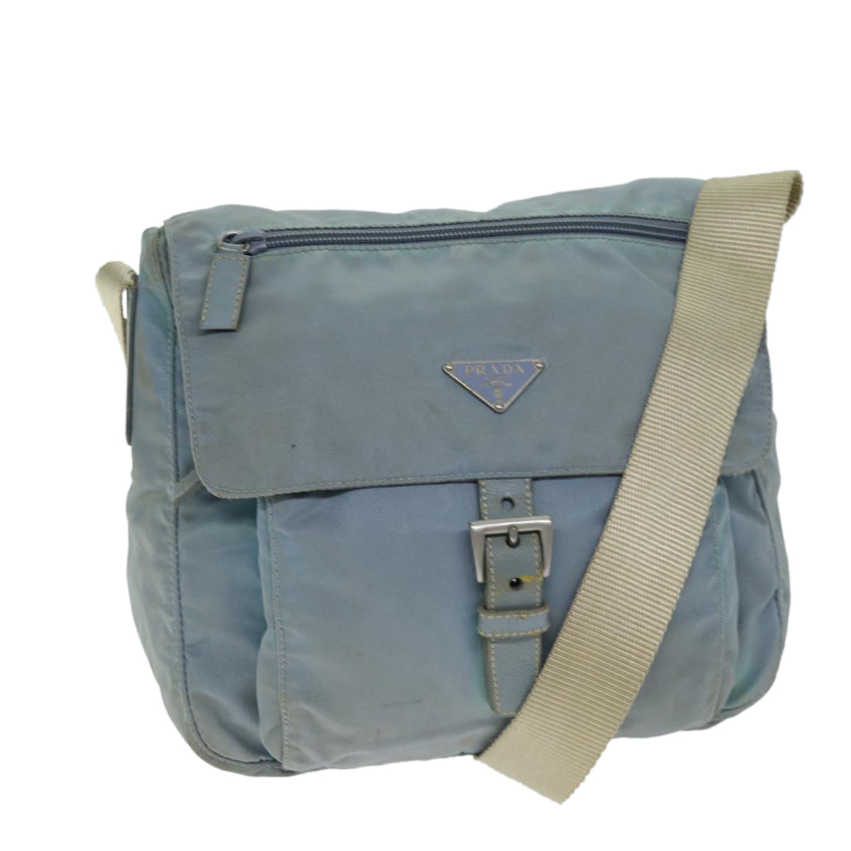 Luxury PradaShoulder Bag Nylon Light Blue 74535