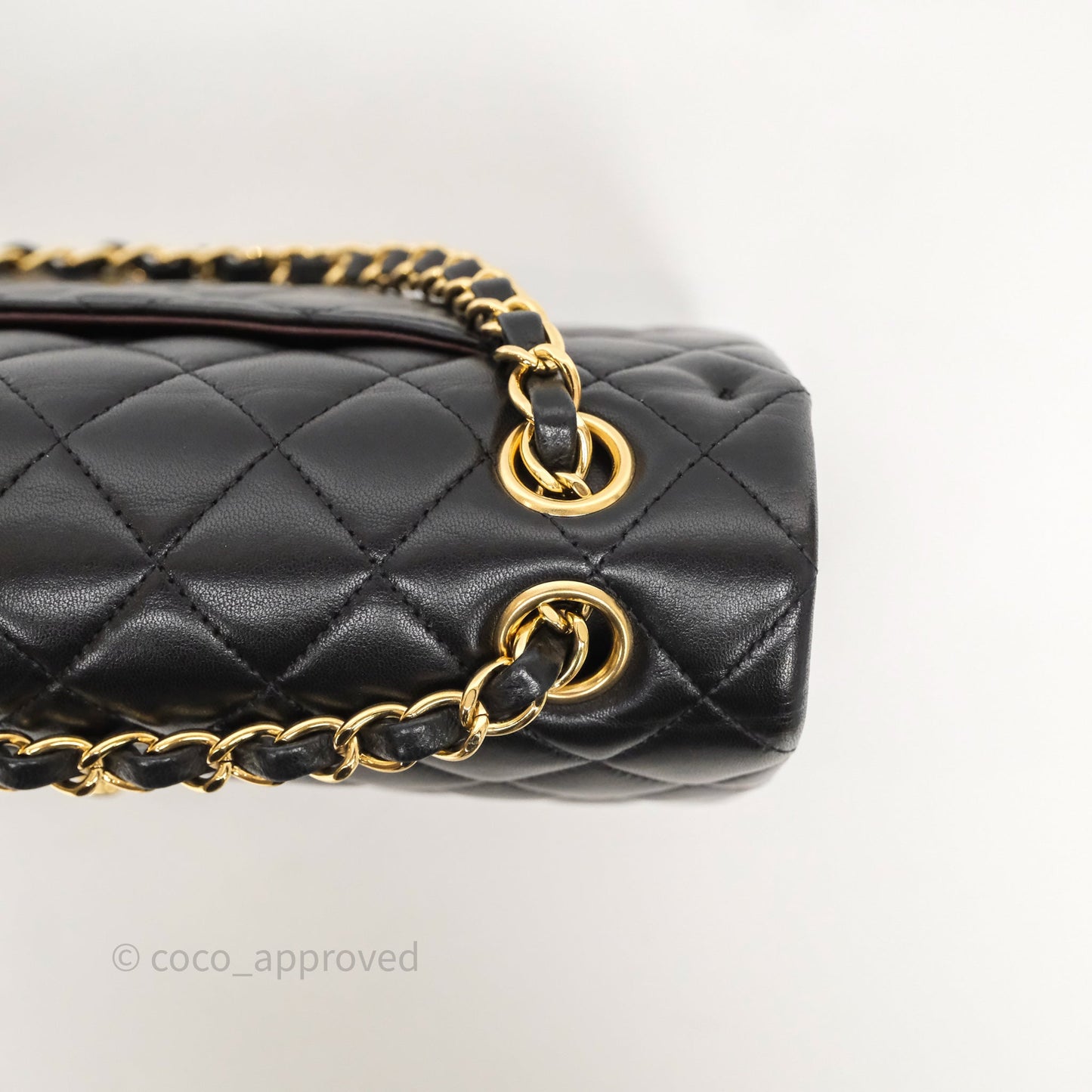Chanel Classic M/L Medium Flap Quilted Black Lambskin Gold Hardware