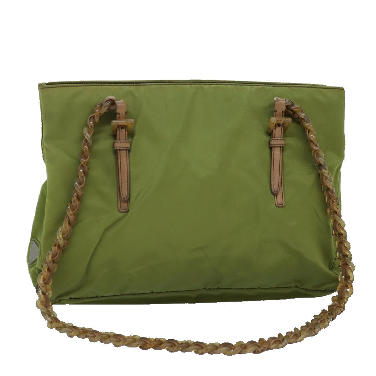 Luxury PradaChain Tote Bag Nylon Khaki 74538
