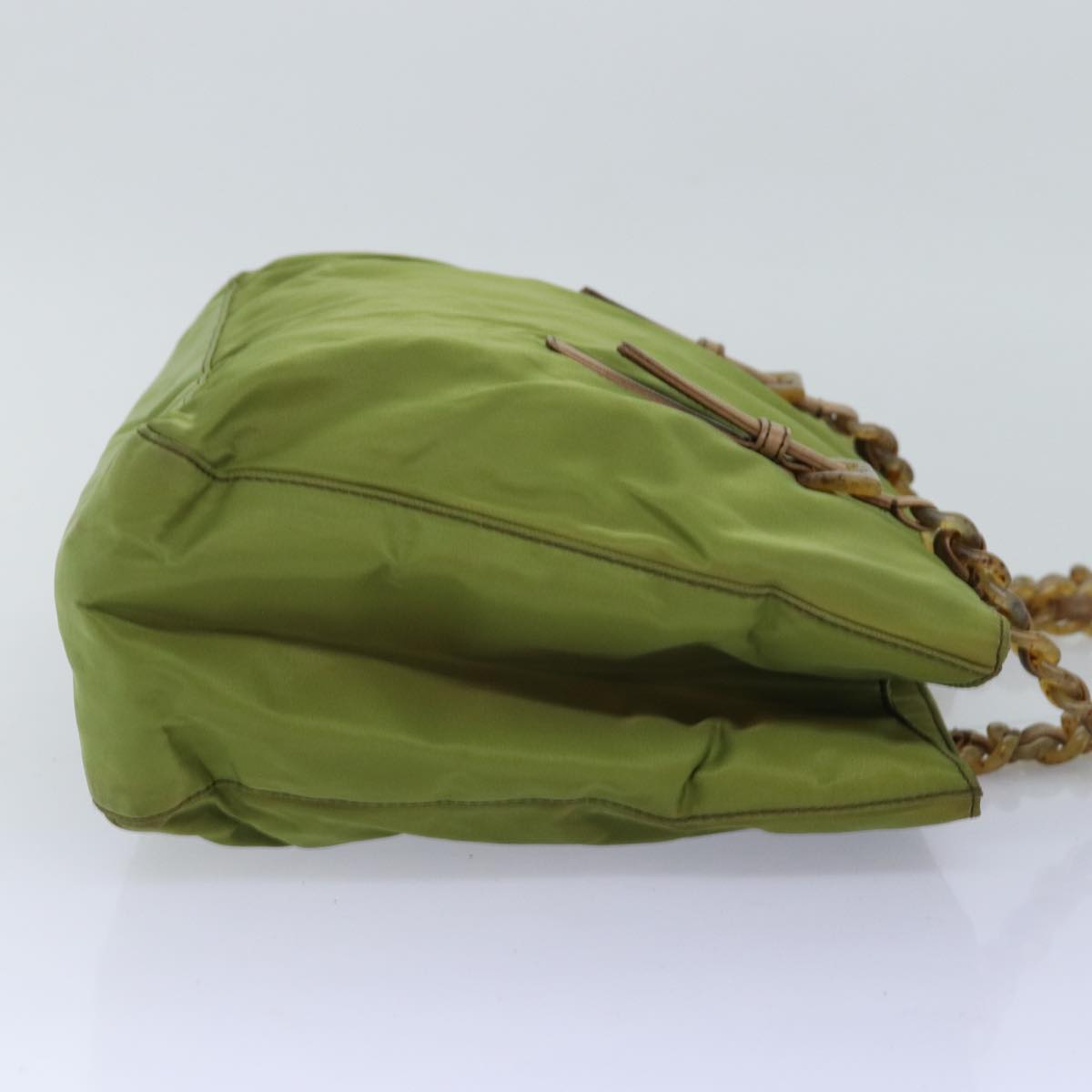 Luxury PradaChain Tote Bag Nylon Khaki 74538