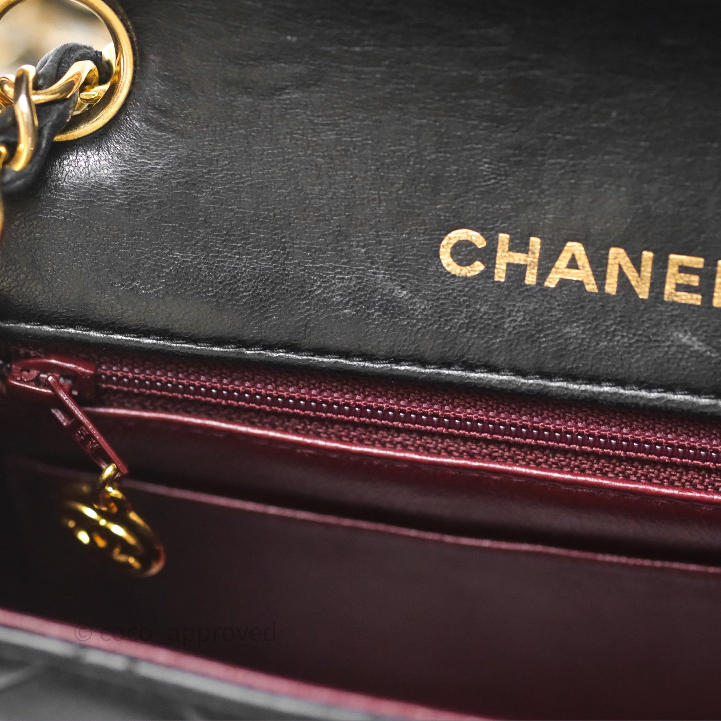 Chanel Vintage Mini Square Black Lambskin 24K Gold Hardware