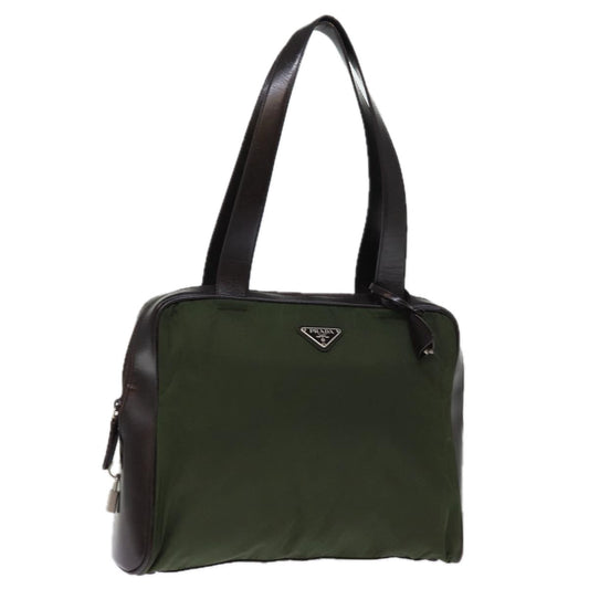 Luxury PradaShoulder Bag Nylon Khaki 74578