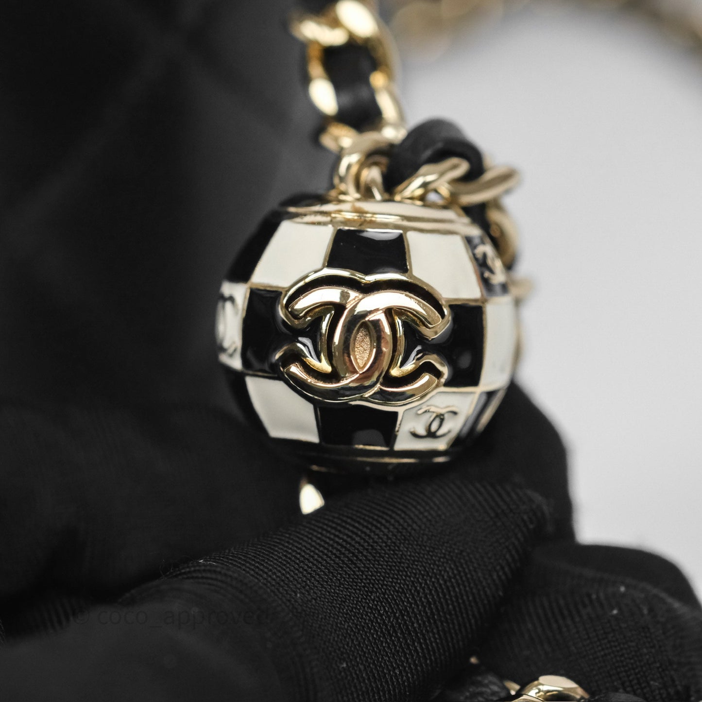 Chanel Mini Ball Crush Vanity With Chain Black Lambskin Gold Hardware