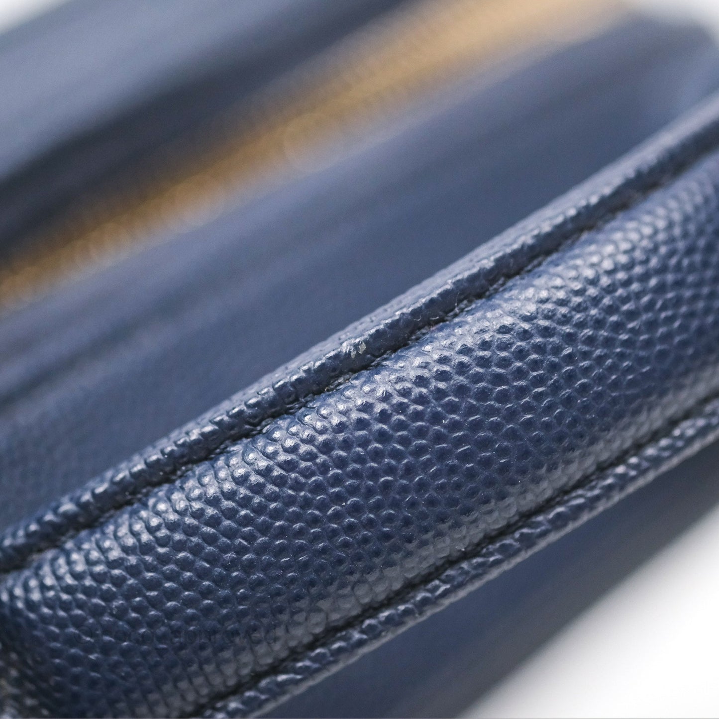 Chanel Quilted Medium CC Filigree Vanity Case Dark Navy Caviar Gold Hardware