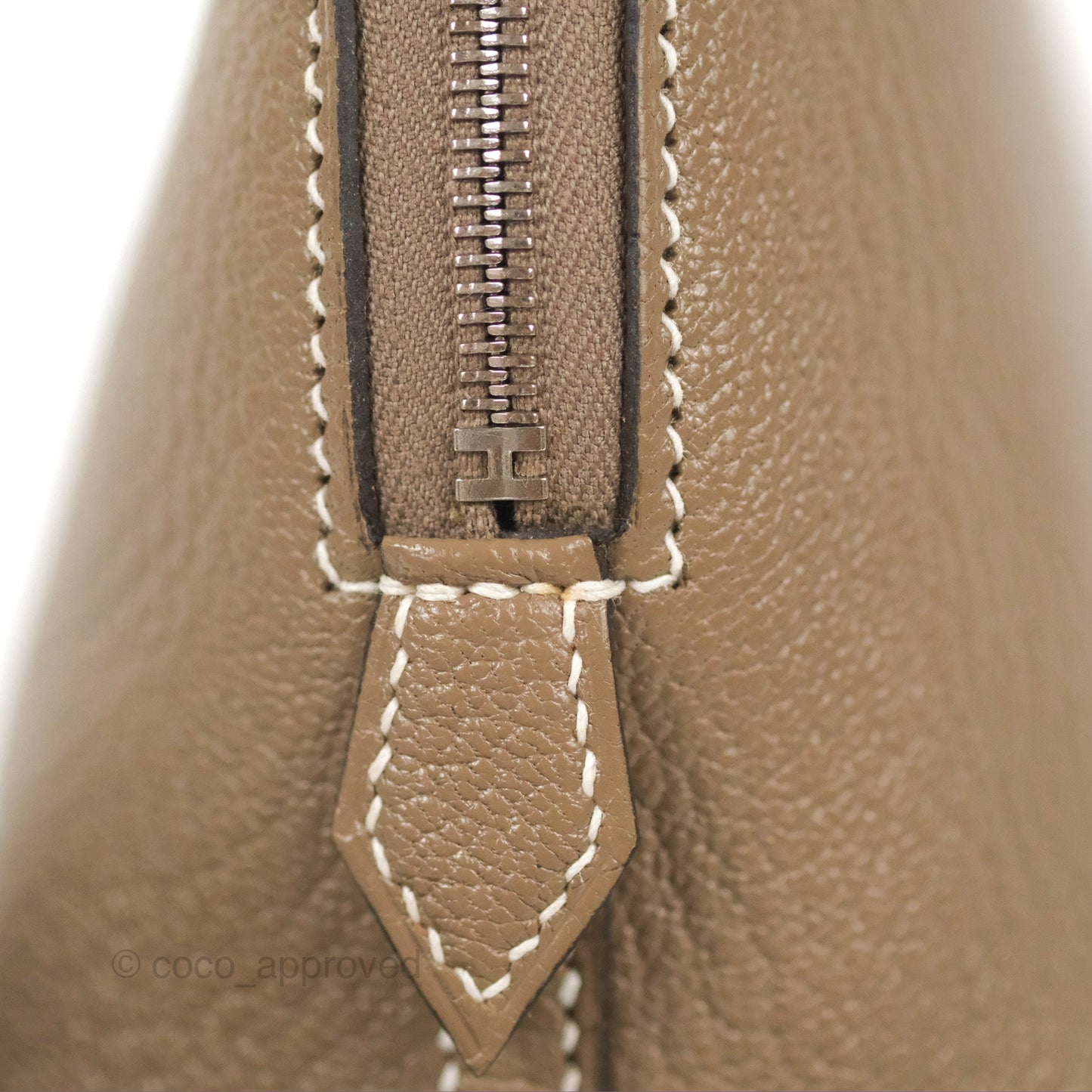 Hermès Bolide Mini 1923 Etoupe Chevre Mysore Palladium Hardware