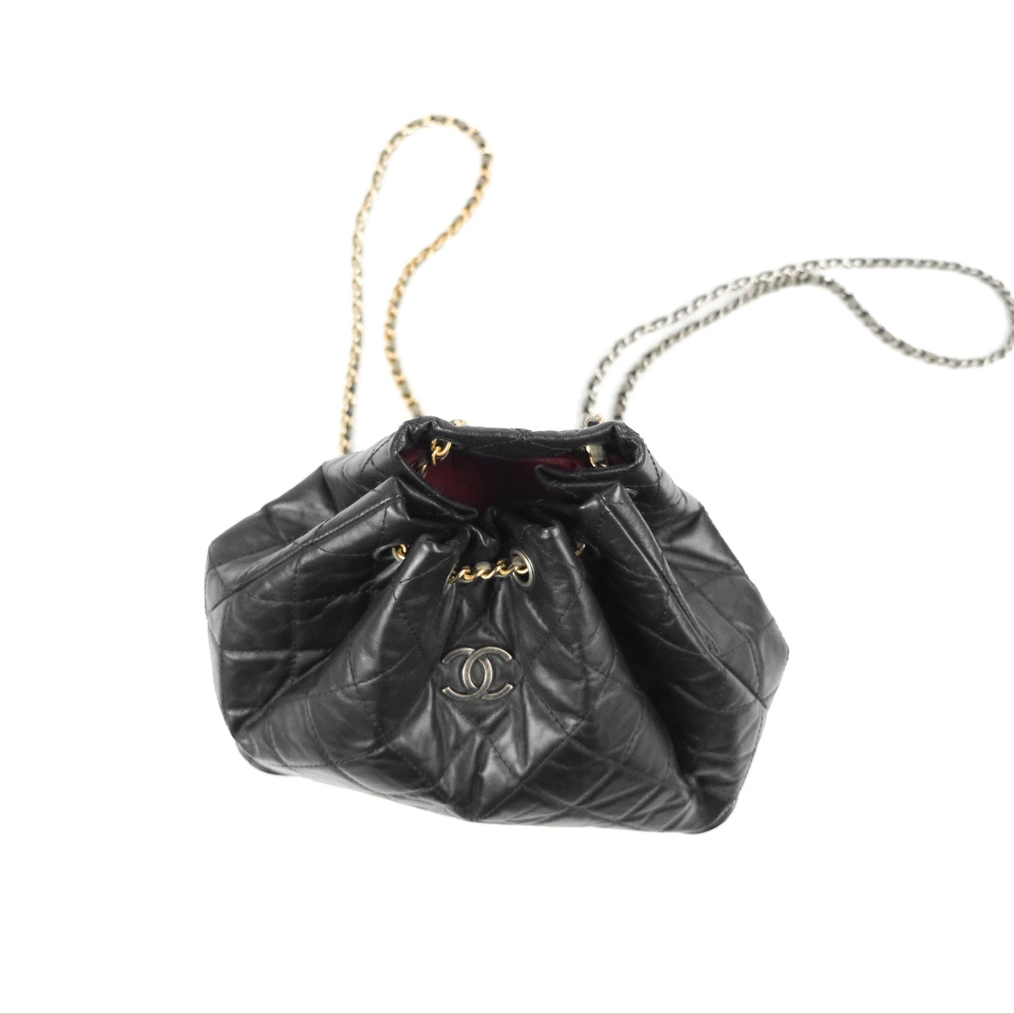 Chanel Medium Gabrielle Backpack Black Aged Calfskin