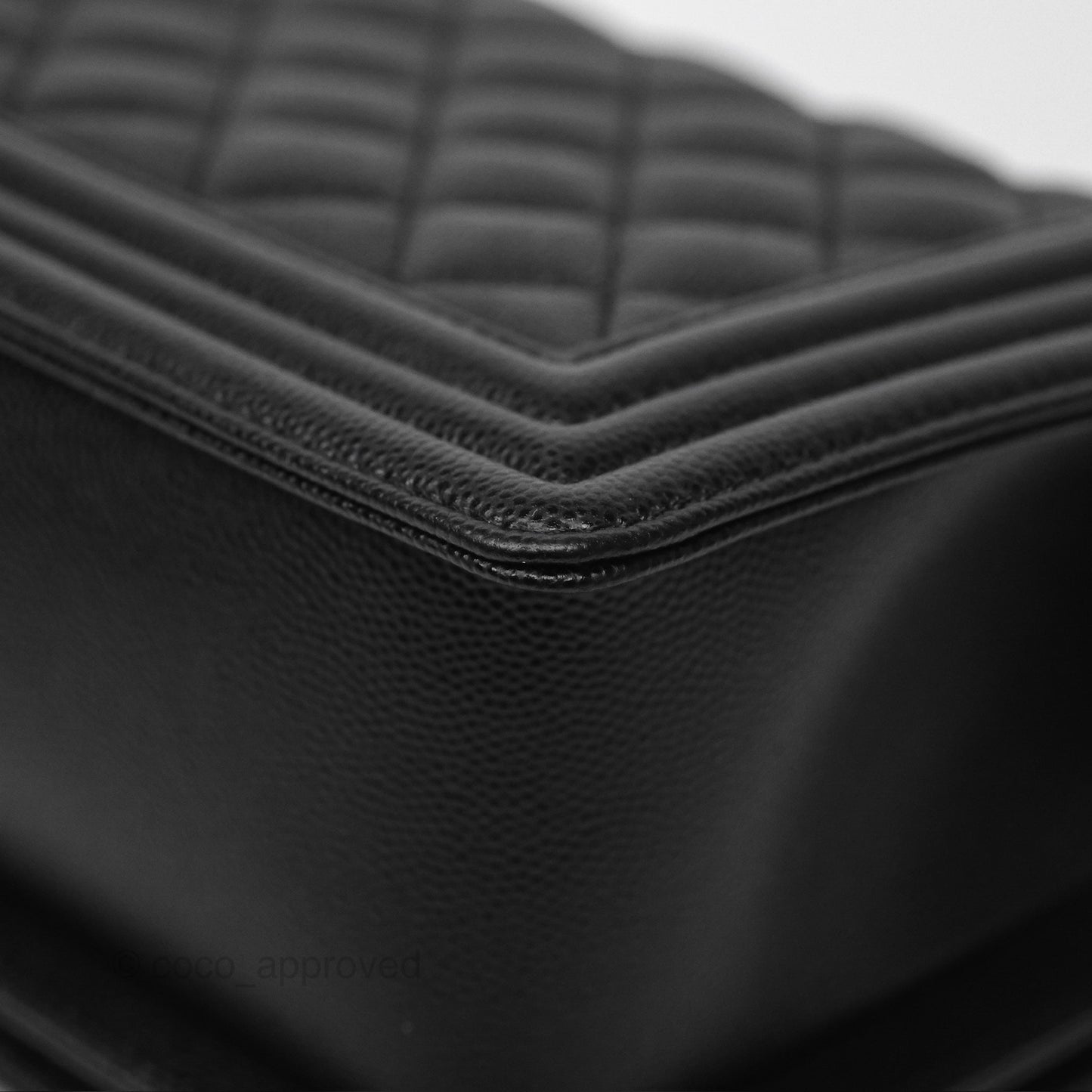 Chanel Medium Boy Quilted Black Caviar Ruthenium Hardware