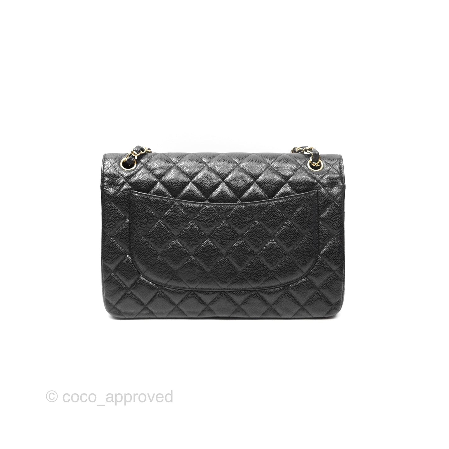 Chanel Jumbo Double Flap Quilted Black Caviar Gold Hardware⁣⁣
