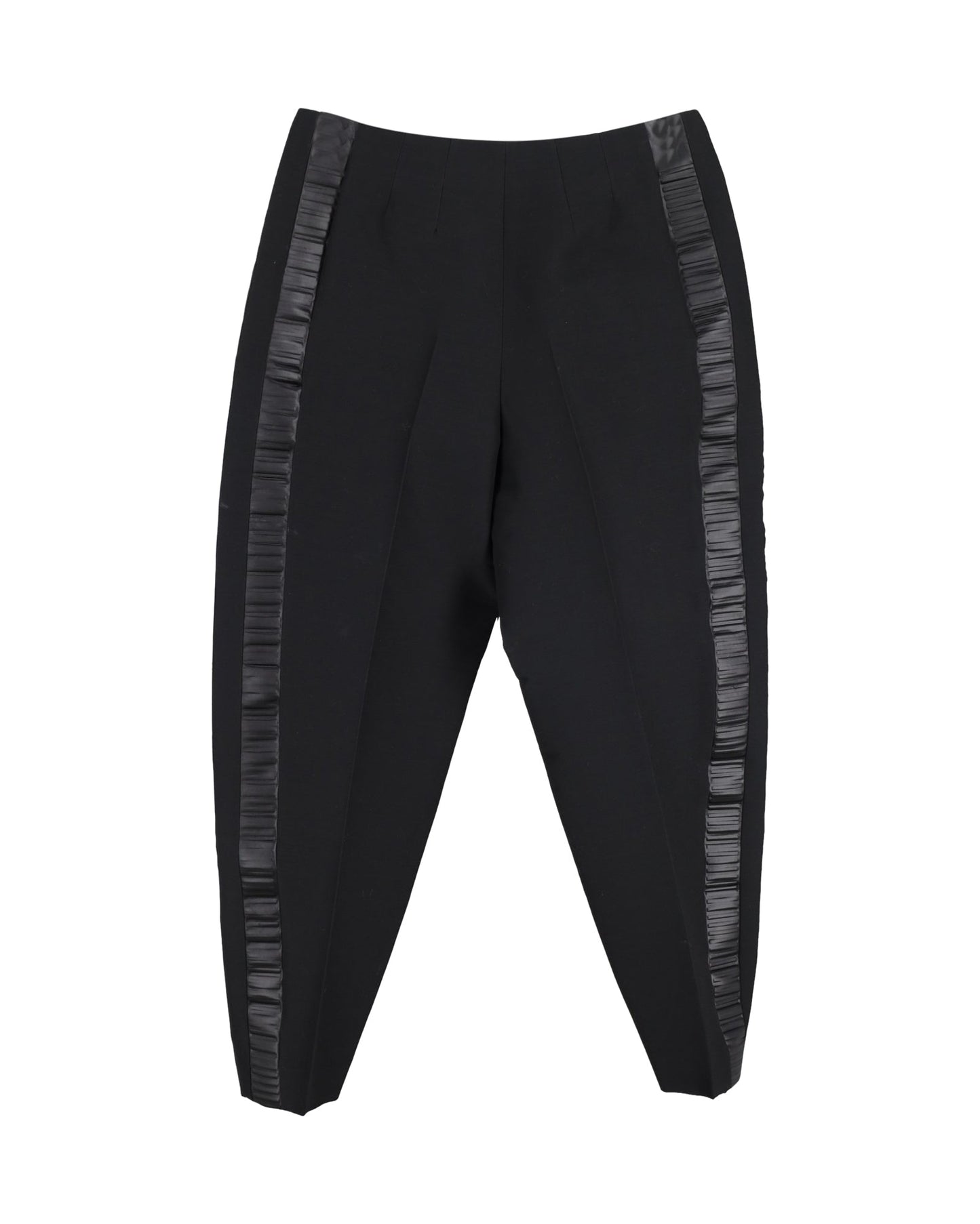 Luxury Bottega Veneta Pleated Trousers in Black Acetate