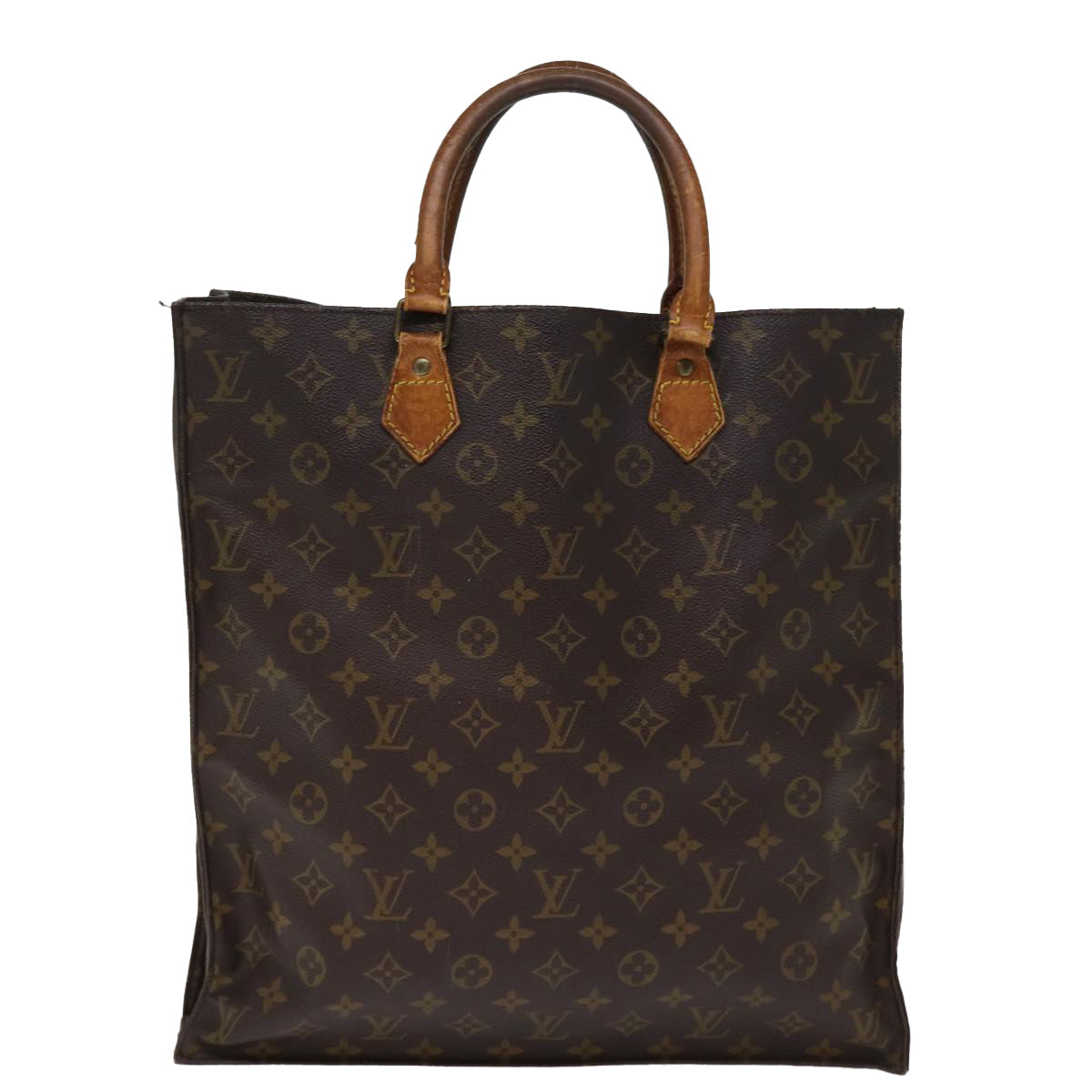 LOUIS VUITTON Monogram Sac Plat Hand Bag M51140 LV 74673