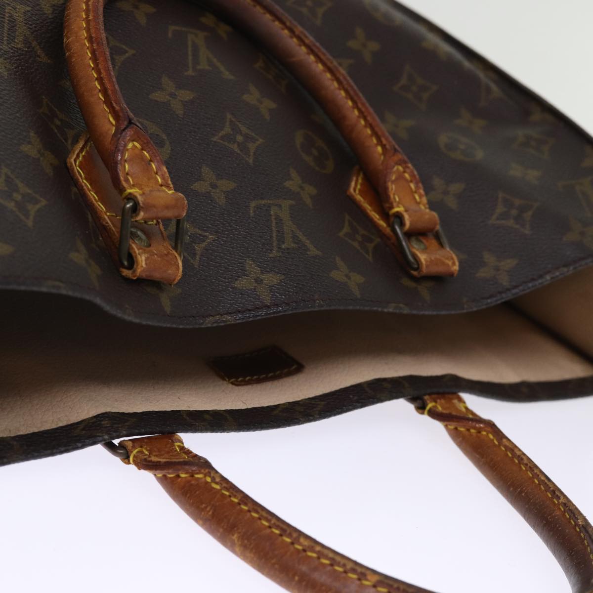 LOUIS VUITTON Monogram Sac Plat Hand Bag M51140 LV 74673