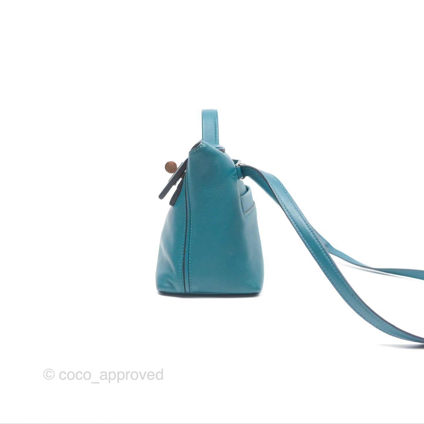 Hermès 24/24 21 Mini Vert Bosphore Evercolor Swift Palladium Hardware