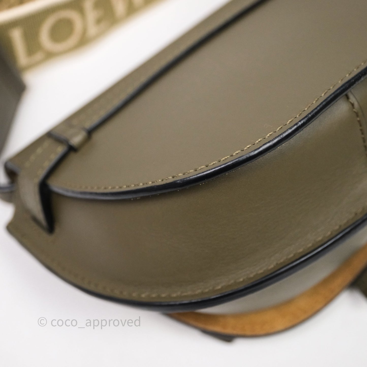 Loewe Mini Gate Dual Bag Soft Calfskin & Jacquard Strap Autumn Green