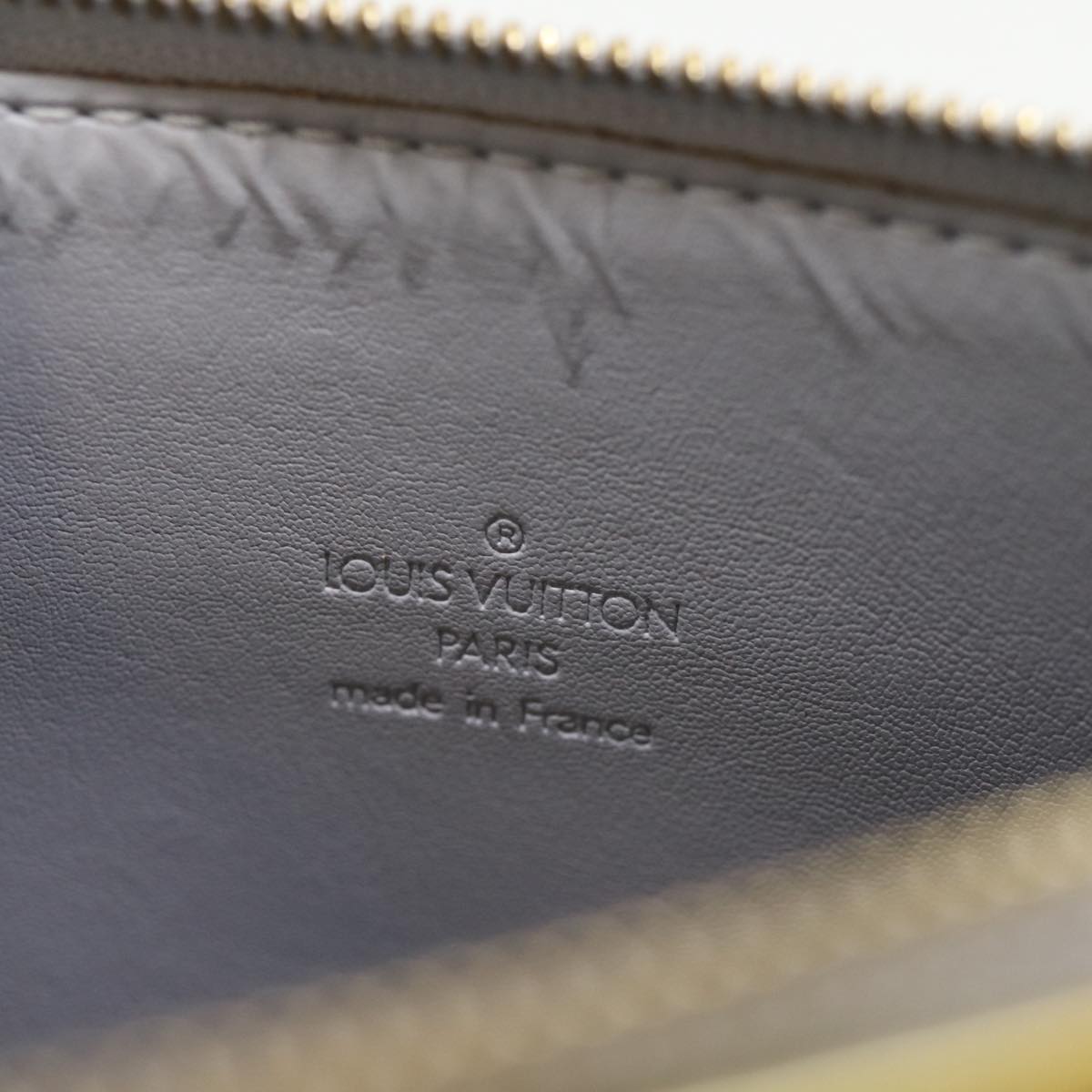 LOUIS VUITTON Monogram Vernis Motto Accessory Pouch Gris M91030 LV 74697
